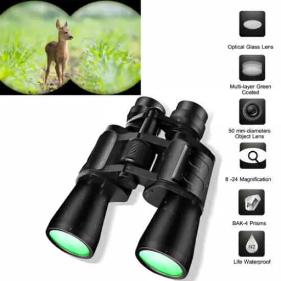 180x100 Military Zoom Powerful Binoculars Day/Low Night Optics Hunting with Case