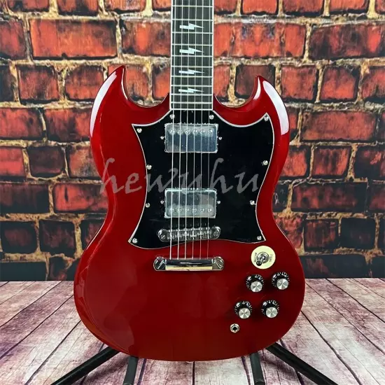 Custom shop Angus Young SG red electric guitar chrome hardware shipping quickly