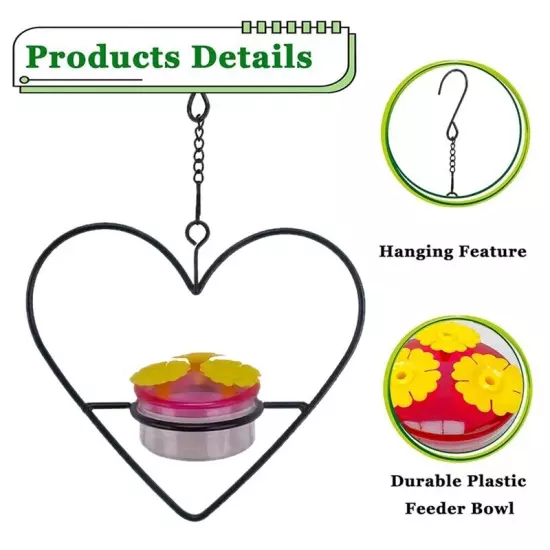 3 Pcs Hanging Feeder, Stackable Hanging Humming Bird Feeder with Metal9513