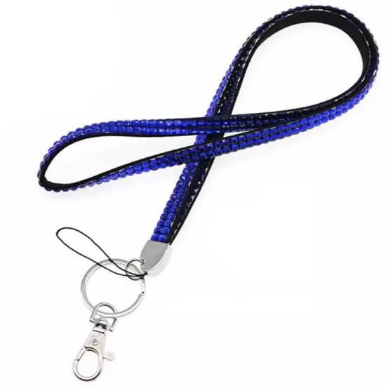 New Multi Color Rhinestone Neck LANYARD Keychain Key/ID/Cell Phone Holder BLING