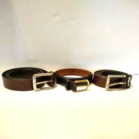 Lot of 3 Men's Leather Belts - Size 34