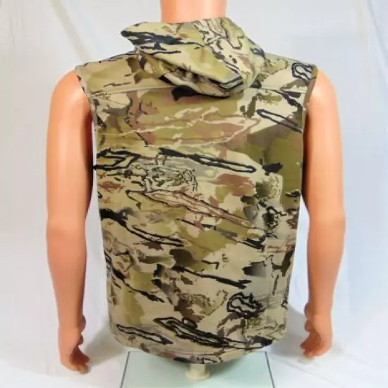 Under Armour Rut Fleece Cold Gear Barren Camo Hoodie Vest Sz S NEW 1356288 999