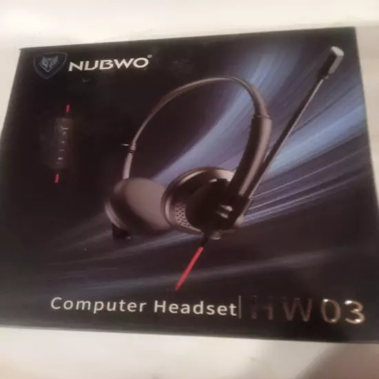 NUBWO HW03 USB Headset with Microphone for PC - Headphones with Microphone fo...