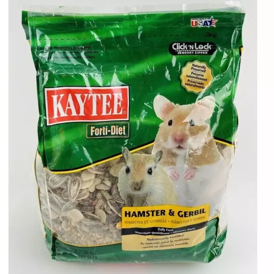 Kaytee Forti-Diet Hamster And Gerbil Food, 3-Pound Nutritionally Fortified Gree