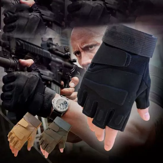 Tactical Gloves Military Fingerless Gloves Motorcycle Hunting Shooting Gloves