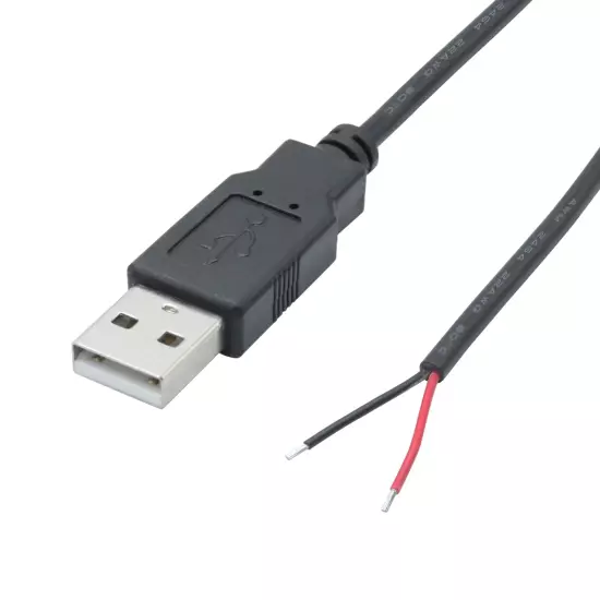 6FT USB A Male Plug 2 Pin Bare Wire USB 20 A Male Pigtail Open End Power Ca