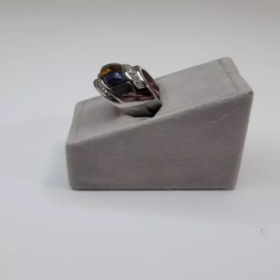 Men's Stainless Steel Size 9 Multi-Gem Ring :) :) So Cool!