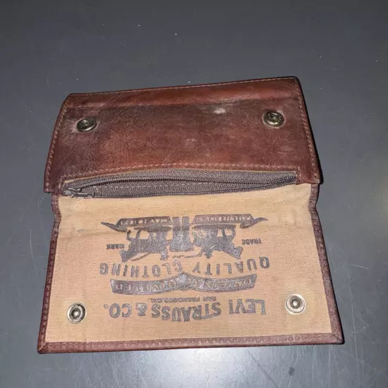 Levi Strauss & Co. Leather Vintage Bifold Brown Wallet USED