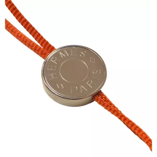 Hermes Authentic Strap Serie Mobile Strap Cord String orange length 9cm women's