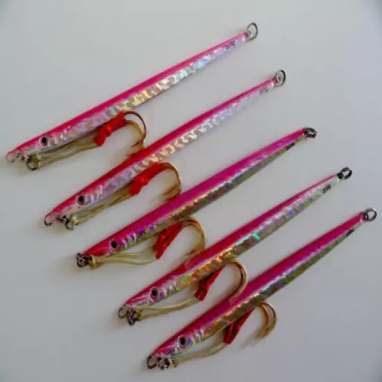  1 to 10 pcs Knife Jigs 7oz/200g 9" Pink Vertical Speed Saltwater Fishing Lures