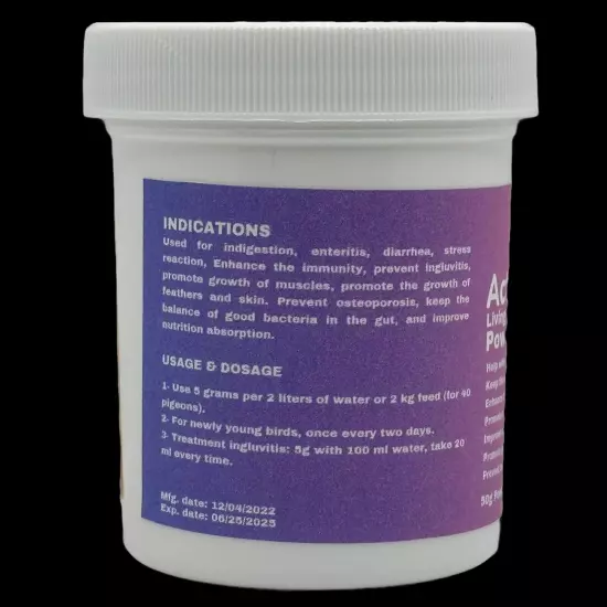 Probiotic 20 Billion Powder, Diarrhea, Nutrition, Growth & Immunity For Birds