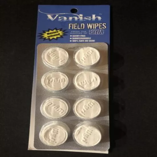 Vanish Odor Eliminating Hunting Field Wipes Silver Scent 