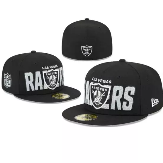 New Oakland Raiders Fitted Hat Cap Men's Football Cap Flat Brim Cap Sun HatS