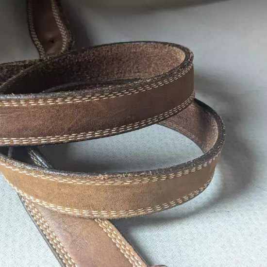 vintage USA made DULUTH TRADING CO full grain leather 40 brown belt WORK