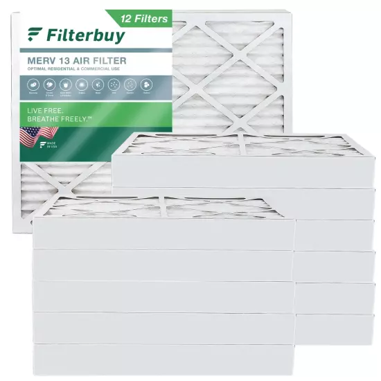 Filterbuy 20x25x4 Pleated Air Filters, Replacement for HVAC AC Furnace (MERV 13)