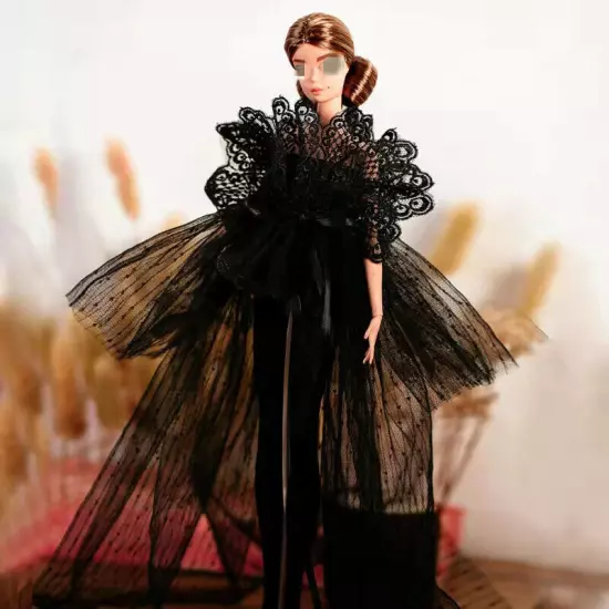 Black Style 1/6 Doll Clothes Handmade Wedding Dress 11.5" Dolls Outfits Gown Toy