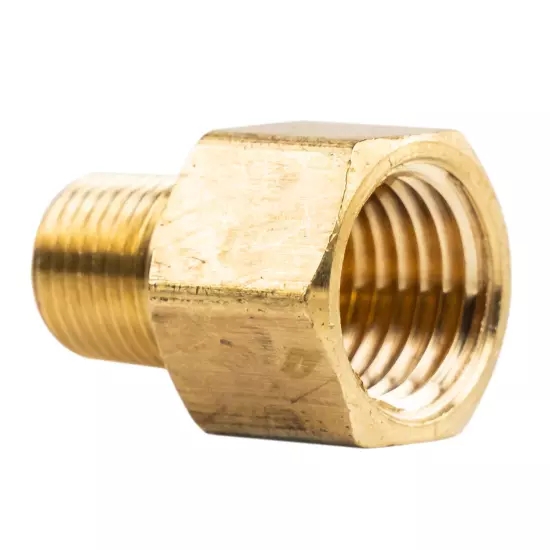 1/4" FNPT 1/8" MNPT Pipe Adapter Solid Brass Pressure Gauge Connector Extender