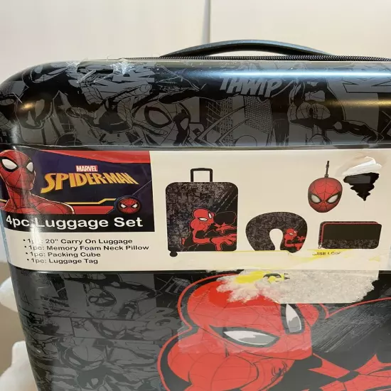 Marvel kids Spider-Man hard covered swivel suitcase Spinner 4 Piece Luggage Set