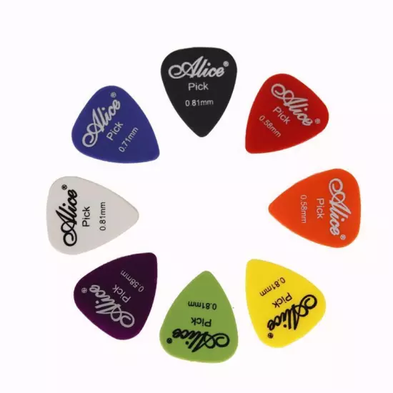 100 x Guitar Picks Acoustic Electric Plectrums 0.58/0.71/0.81/0.96/1.2/1.5 W Box