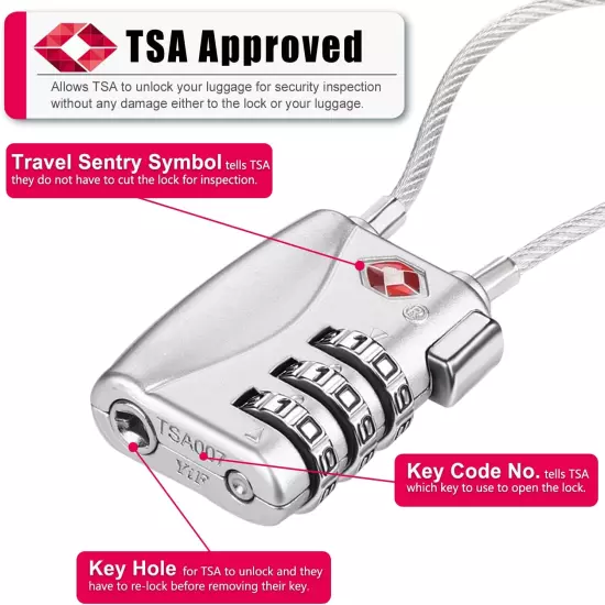 TSA Locks 2 Pack - Luggage Lock for Travel, Gym, School, Suitcases, Baggage, Sma