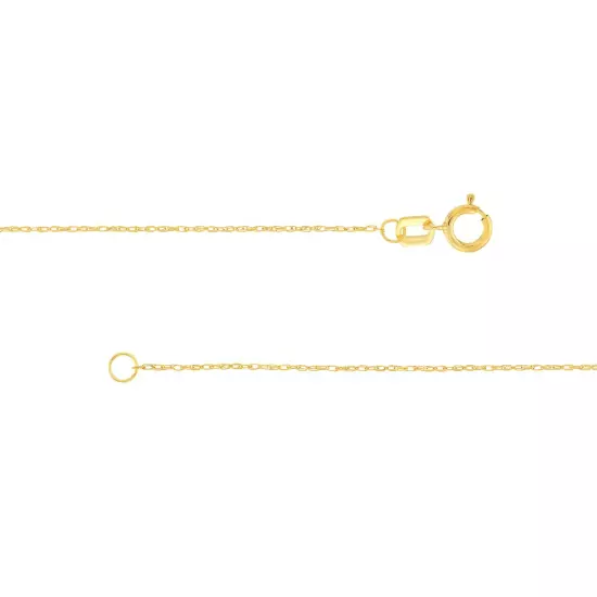 0.65MM OPEN DAINTY ROPE CHAIN NECKLACE REAL 10K YELLOW GOLD 