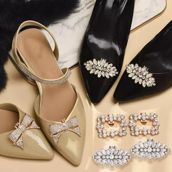 Crystal Shiny Decorative Clips Shoes Decorations Charm Buckle Shoe Clips