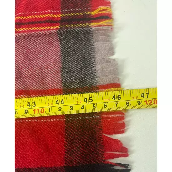 Vintage Plaid Australian Wool Mens Scarf Made in USA