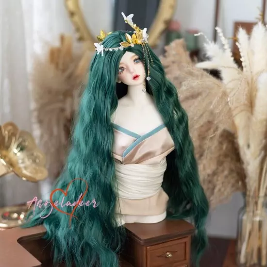 1/6 1/4 1/3 Uncle BJD Long Wig Center Parting Handmade Curly Doll Hair 7 Colors