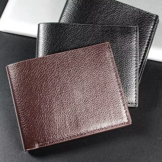 Genuine Leather Men Wallets Real Cowhide Wallets For Man Black Walete Short O5U9