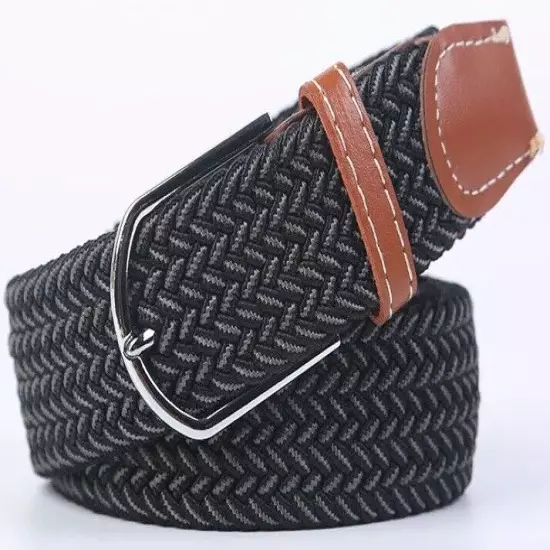 Mens Womens Belt Unisex Braided Elastic Stretch Fabric Enduring Woven Many Sizes