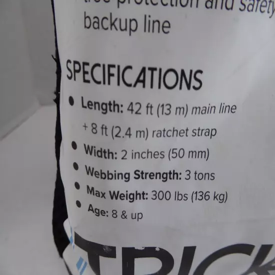 NEW Slackline Industries Trick Line 50Ft Performance Slackline Kit