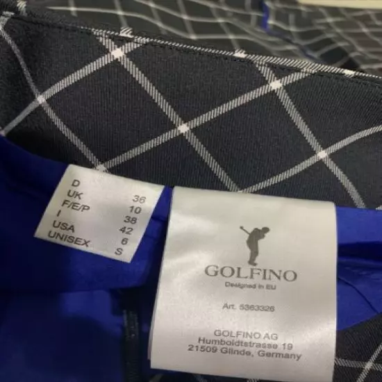 Golfino St. Blue Black Checked Golf Skort Ladies US 6 EU 36 5363326 890 NEW