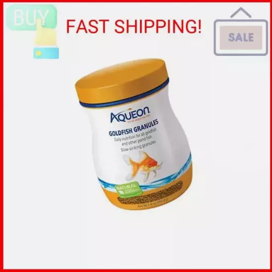 Aqueon Goldfish Fish Food Slow Sinking Granules, 5.8 Ounce, 100106053