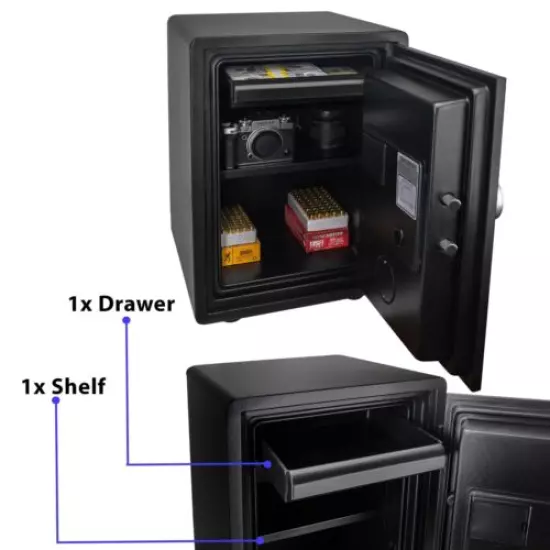 Biometric Fireproof Safe with Fingerprint Biometric Pin Code Entry Waterproof 