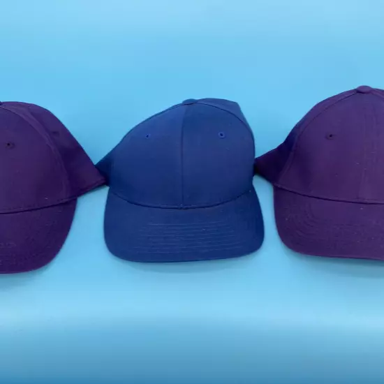 Lot of 4 Blank New Era Hats Flexfit Small Medium Black Blue Purple Baseball NEW