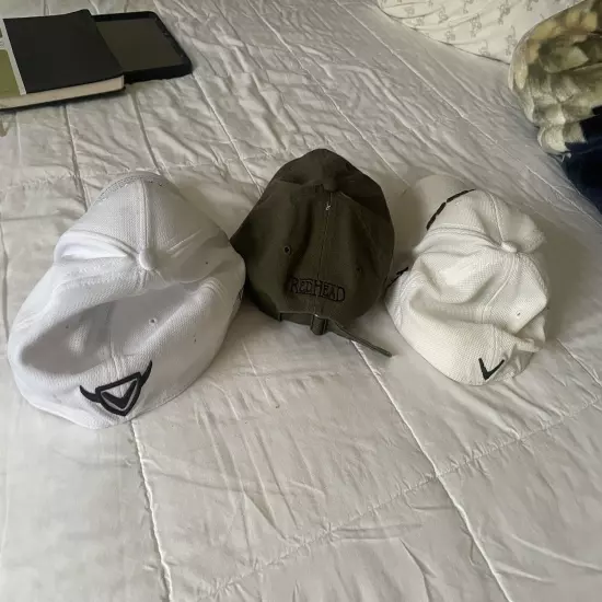 Lot of 3 Golf Hats Caps 2 Callaway White Redhead Green Dad Hat Adjustable