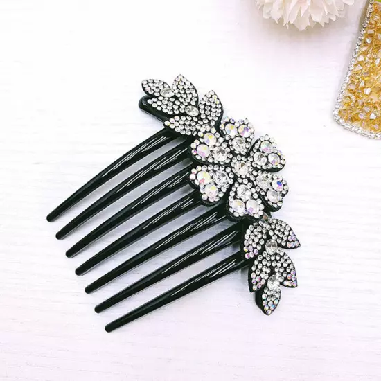 Crystal Flower Hair Comb Clip Shiny Rhinestones Hairpins Women Hair Accessories*