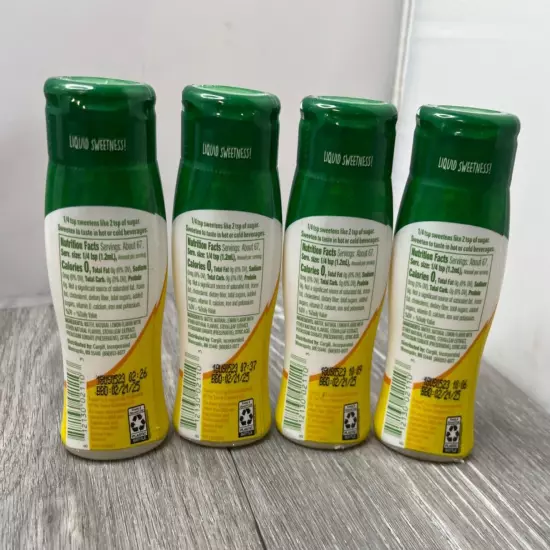 4pk Truvia Sweetener from Stevia Leaf Lemon Flavor Bottles 2.7oz ea BB 2/25 d21