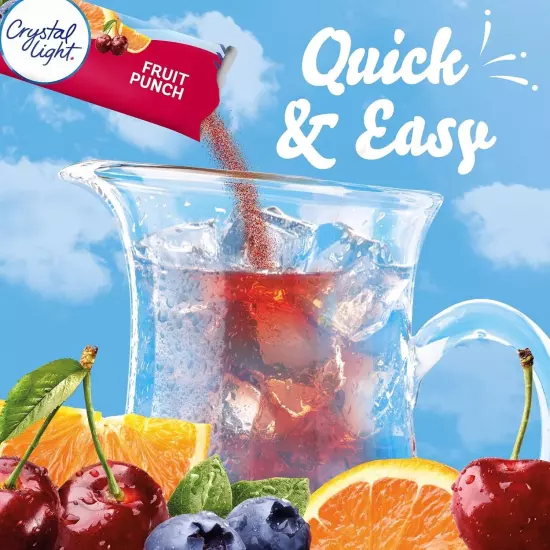 Guilt-Free 2-Quart Fruit Punch Drink Mix - 12 Packets, Only 5 Calories Each!