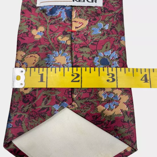 Ketch Red Floral Paisley Art Print Necktie Tie 3.5" x 58"