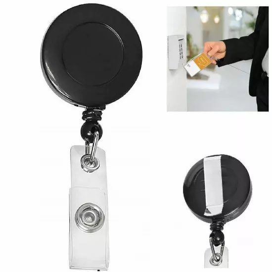 Retractable Badge Holder Reel Clip On Card Holders, Pack of 5