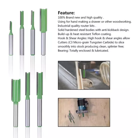 7/1PC 6MM 1/4Shank Single Double Flute Straight Router Bit For Woodworking Tool✿