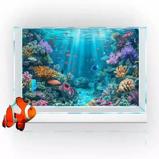 Underwater Aquarium Background, Ocean Floor Coral Reef Undersea Tropical Fish...