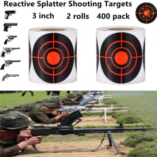 400 PCS Shooting Targets Splatter Reactive Stickers Self Adhesive Shoot Target 