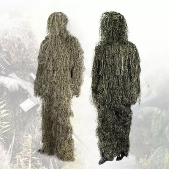 Adult Hunting Woodland Desert Camo Sniper Tactical Camouflage Suit Ghillie Suit 