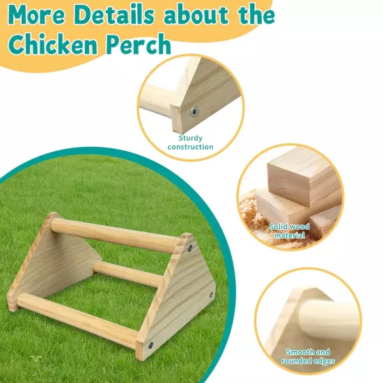 Nalwort Chicken Perch, Wooden Chick Jungle Gym for Chicken Brooder Box, Solid...