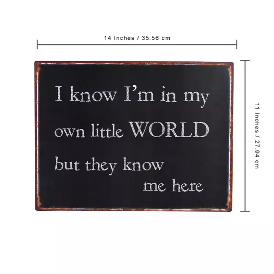 I Know I'm in My Own Little World But They Know Me Here Sign Wall Art Home Decor