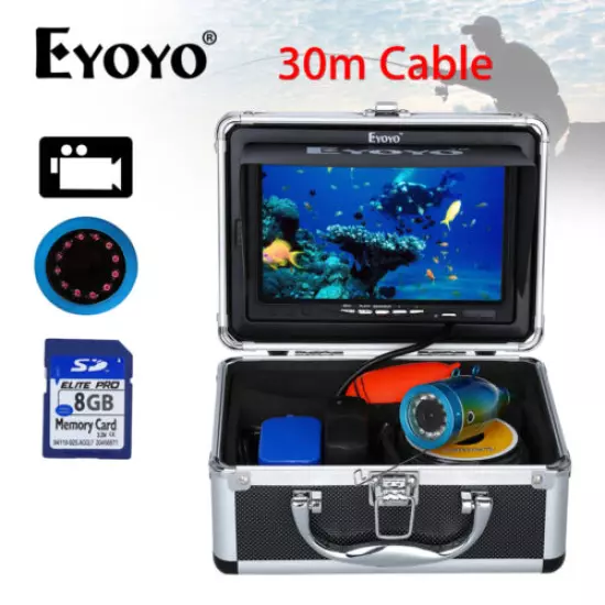 Eyoyo 1000TVL Underwater Fishing Camera 12 Infrared lights Fishfinder Sunvisor