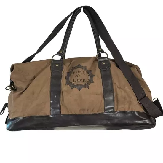 Diesel Duffel Bag Canvas Brown Fuel For Life Holdall Travel Gym