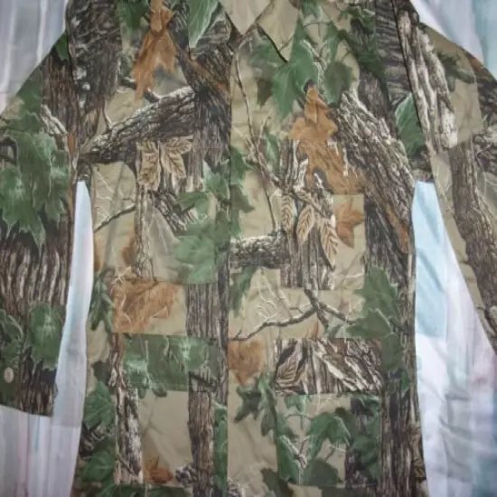 ATLANCO REALTREE CAMOUFLAGE TREES LEAVES HUNTING COMBAT TACTICAL JACKET SMALL